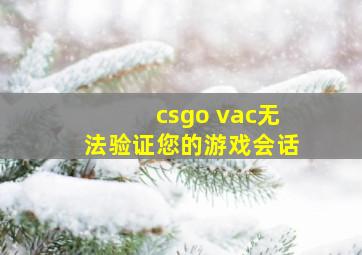 csgo vac无法验证您的游戏会话